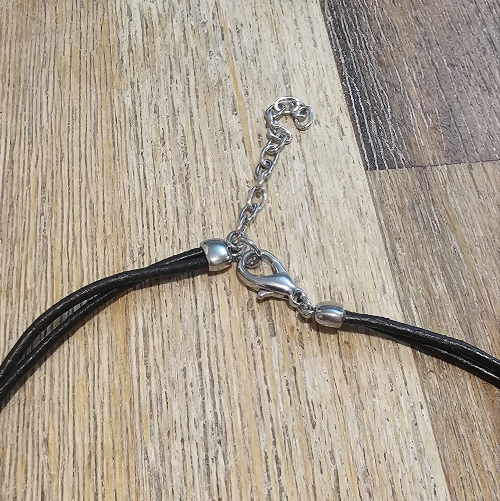 One of a kind Double Leather Strand & Two Piece Silver Pendant for Men